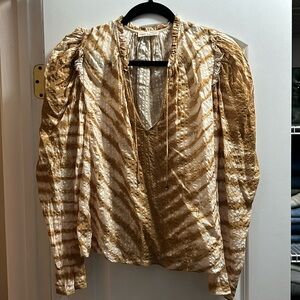 Ulla Johnson Gold and Cream Blouse